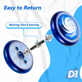 MAGICYOYO Responsive Yoyo D1 GHZ, Yoyo for Kids Yoyo Beginners Professional Yoyo Looping Yoyo with 5 Yoyo Replacement Strings + Yoyo Glove + Bag (Blue)