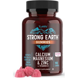 Calcium Magnesium Zinc Gummies with Vitamin D3 – Calcium Magnesium Zinc D3 Supplement Gummies Supports Bone Strength & Immune Support – Tasty Kosher Gummy Vitamins – 90 Count