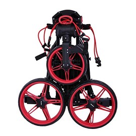 MacGregor Golf Flat Fold 3 Wheel Golf Cart - Folds Completely Flat - Black/Red