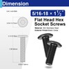 20 Pcs 5/16"-18 x 1-1/2" Flat Head Socket Cap Screws
