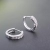 18K Oro Blanco Chapado Aretes con Diamante con Zirconia Cúbica,