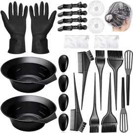 23 Piezas Kit De Coloración De Tinte para El Cabello, Herramientas para Teñir Cabello, con Brocha, Tazón de Teñir, Pinzas para Cabello, Guante, Cofias