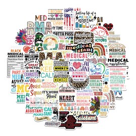 50 PCS Medical Assistant Stickers,Medical Assistant Supplies,Medical Assistant Gifts,Waterproof Vinyl Stickers for Laptops,Water Bottles,Scrapbooks,Phone