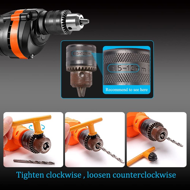 VooGenzek 4 PCS Drill Chuck Key Set, Replacement Drill Chuck