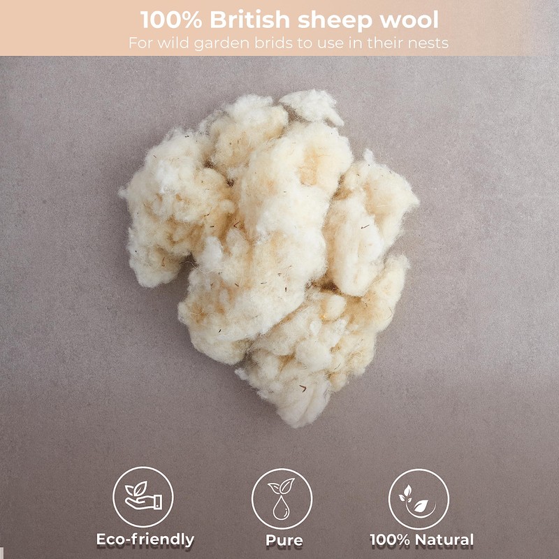 Bird nesting material - 100% pure natural British wool. Soft,