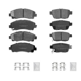 Fraxle Front and Rear Ceramic Brake Pads Set with Hardware For 2006 2007 2008 2009 2010 2011 2012 2013 2014 Honda Ridgeline, 2009-2014 Acura TL