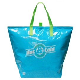 CYMA Large Insulated Tote (Aqua), Flat Bottom w/New Easy Open Pulltabs