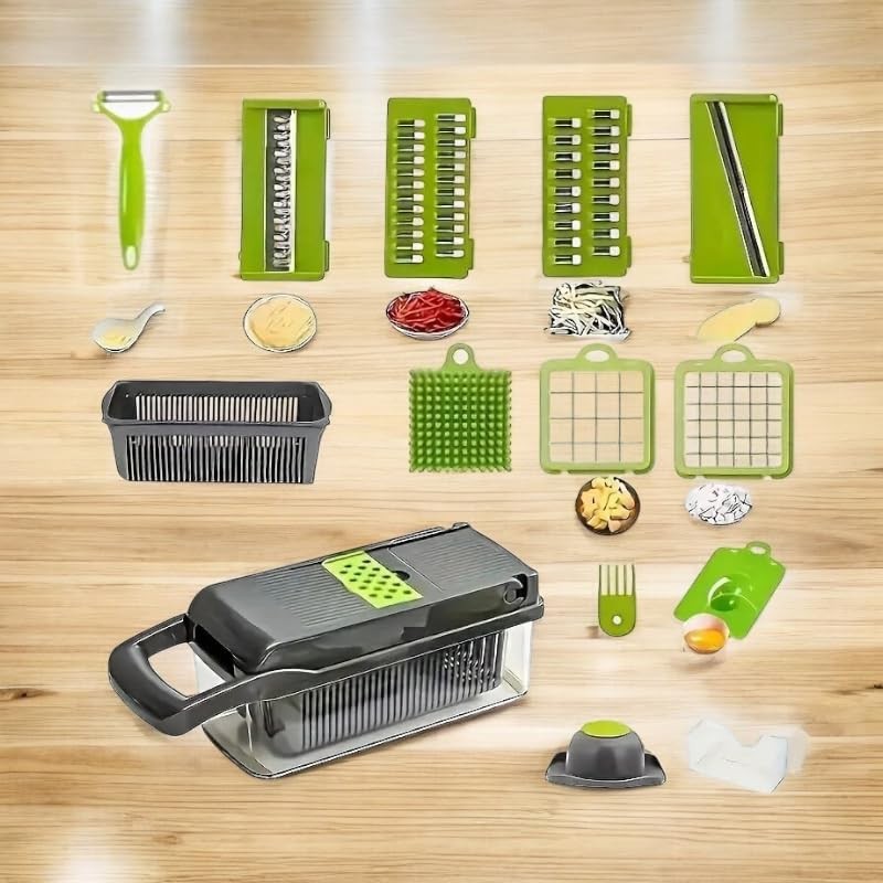 Kitchen ideas Veggie slicer 16 pieces (Gray, 1) 16 pieces