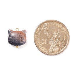 Ipotkitt 100 Pcs Mixed Color Glass Cat Charms Cute Animal Charms Crystal Cat Head Charms with Ball Head Pins for DIY Jewelry Making Crafts