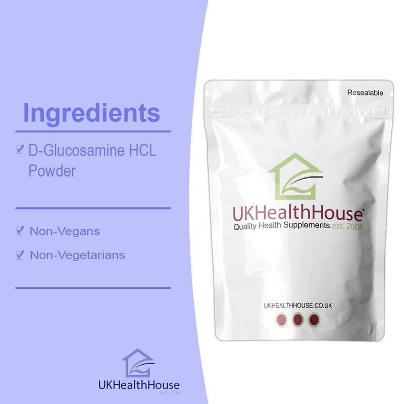 UKHealthHouse Glucosamine Hydrochloride Powder Joint and Cartillage Support Extra Strength