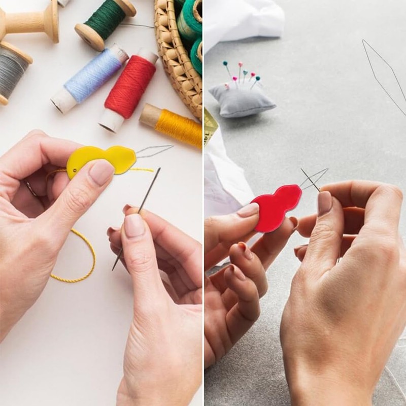 Pack of 20 Threading Aid, Needle Threader, Plastic Sewing Needles