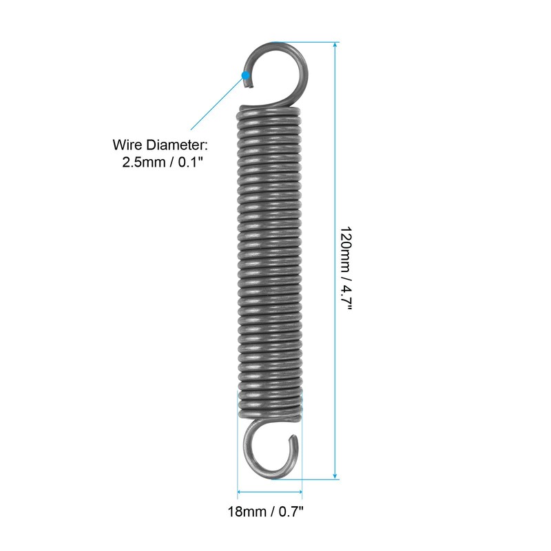 PATIKIL 1 Piece Extension Spring Wire Diameter 0.1" OD 0.7"