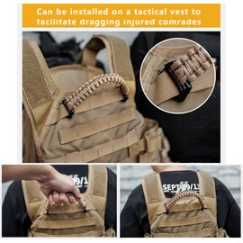 Nocessary Tactical Weaving Handle with Buckle Ends Tactical System molle Backpack Straps Accessories,Multifunction Tactical Bag Handle，for Backpacks, Sling Bags & Chest Bags (Khaki)