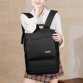 Office worker laptop backpack college student travel men's book bag jean black 5ea