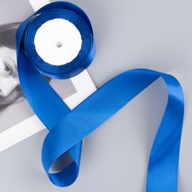 Foshird Blue Ribbon 40 mm x 22 m Gift Ribbon Wide Bow Ribbon Dark Blue Polyester Ribbons for Crafts Decorative Ribbon for Gift Packaging Birthday DIY