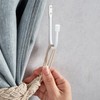 2Pcs Curtain Holdbacks, Metal U Shaped Hook Wall Mounted Tassel