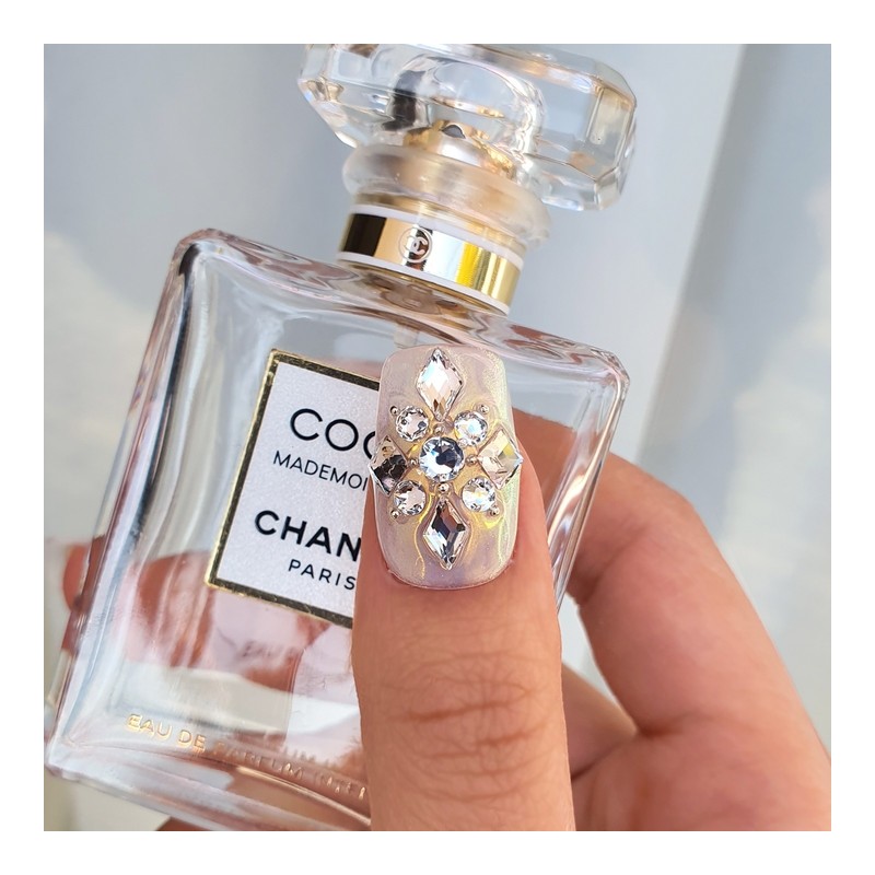 Crystal Snowflake Handmade Nail Tips - Ballerina M / 크리스탈