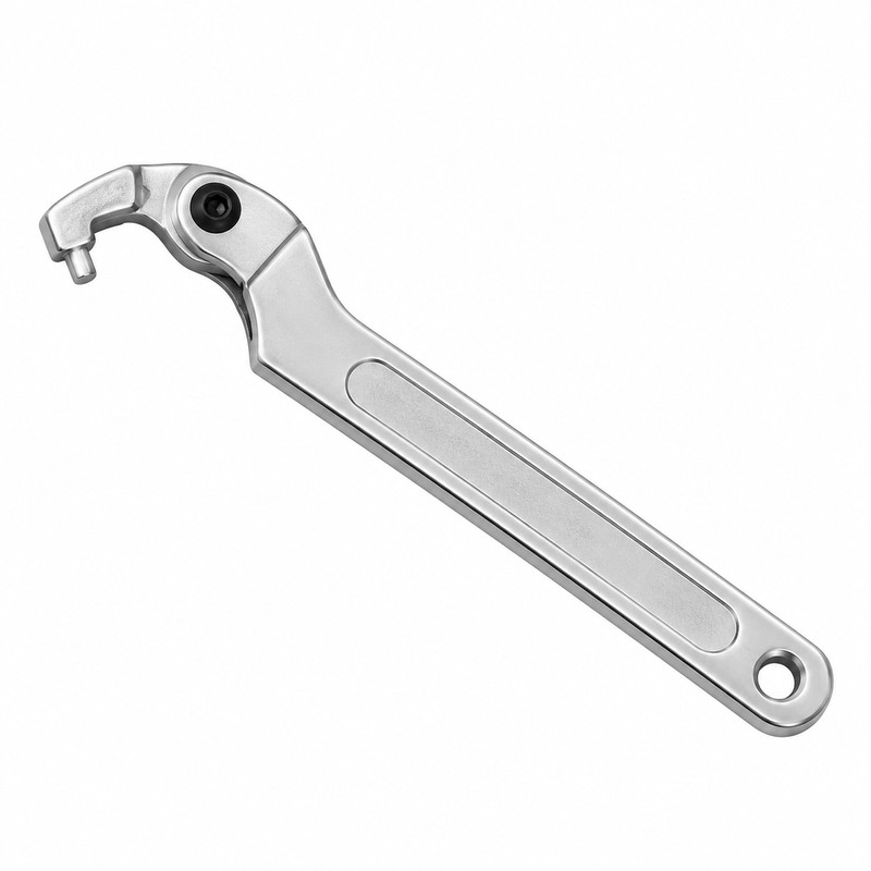 Adjustable Hook Spanner Wrench for Metal Fasteners – Chrome Vanadium