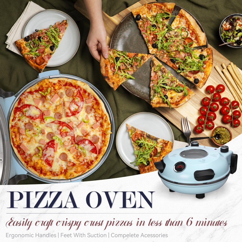 Baker's Friend Electric Pizza Oven Indoor Countertop, 12 Inch Maker