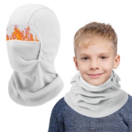 AYPOW Kids Thermal Balaclava, Winter Multifunction Windproof Warm Ski Mask Cycling Balaclava Full Face Cover Under Helmet Hat with Neck Warmer, for 4-13Years Boys Girls Children Winter Outdoor Sports