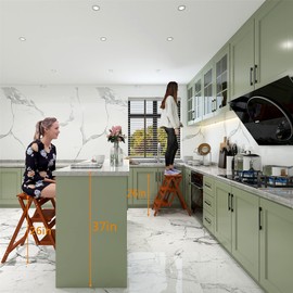 KINGBO Step Stool for Adults/Step Ladder/Counter Chair, 3-Step Folding Portable Wooden Step Stool, Anti-Slip & Lightweight (Nut - Brown)