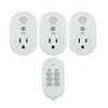 OSKOS Indoor 3 Pack Outlets with Wireless Remote Control, White.