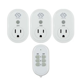 OSKOS Indoor 3 Pack Outlets with Wireless Remote Control, White.