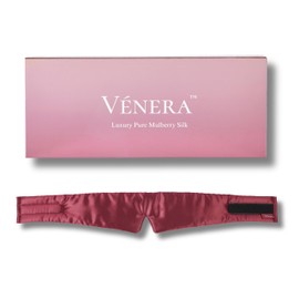 Vénera Silk Eye Mask - 100% Pure Mulberry 22 Momme Silk Sleep Mask, Adjustable Sleep Mask for Women and Men (Adjustable, Cloud Burgundy)