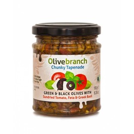 Olive Branch Green and Black Olive Tapenade with Sundried Tomato Feta and Greek Basil (180g)