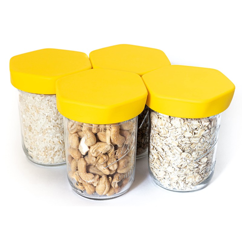 HOUSERRY DELUXE Easy-Grip Easy-Open 100% Silicone Mason Jar Lid -