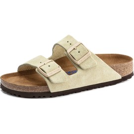 Birkenstock Women's, Arizona Soft Footbed Sandal - Narrow Width Almond
