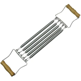 Chest Expander Pull Exerciser - 5 Resistance Steel Spring Wooden Handle Adjustable Tension Detachable Fitness Machine