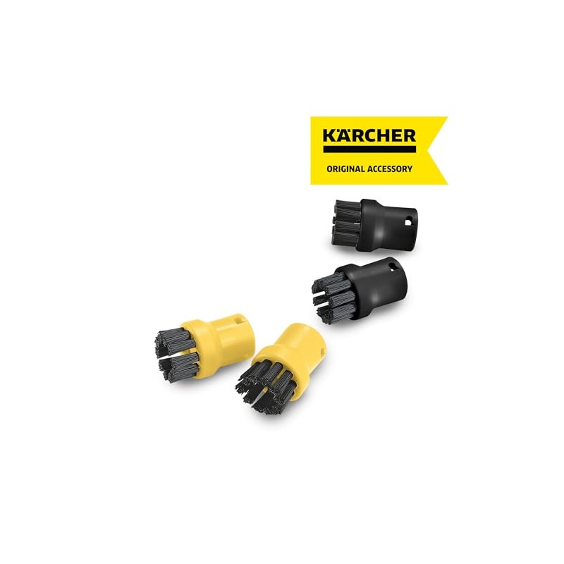 Karcher Kit de 4 cepillos Redondos para Limpiador de Vapor