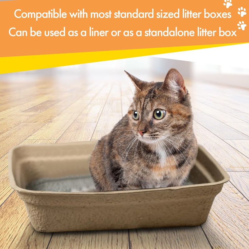Disposable Litter Boxes (Brown, Large 4-Pack)