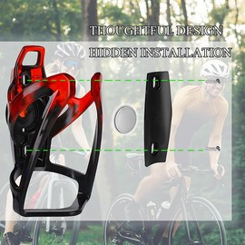 AirTag Bicycle Drink Holder 36 g Lightweight Water Bottle Holder for MTB Road Bike Bicycle 4 Colours Bottle Holder Side Removal / Bicycle (Black Anti Theft Screws) (Black)