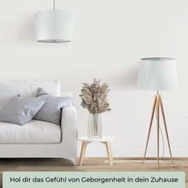 Wogati® Premium Lampshade, E14/E27, Cotton, Various Sizes and Colours, Colour: White, Size: XL, Lampshade for Floor Lamp, Hanging Lamp, Table Lamp
