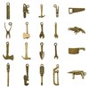 KitBeads 100Pcs 20 Styles Wrench Hammer Charms Antique Bronze Sewing