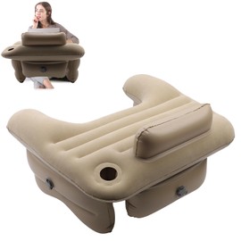 EOJDDPA Reading Pillow for Lap, Inflatable Reading Pillow for Gaming, Pillow Desk with Cup Holder Portable Lap Pillow for Reading, Working, Playing, Crocheting