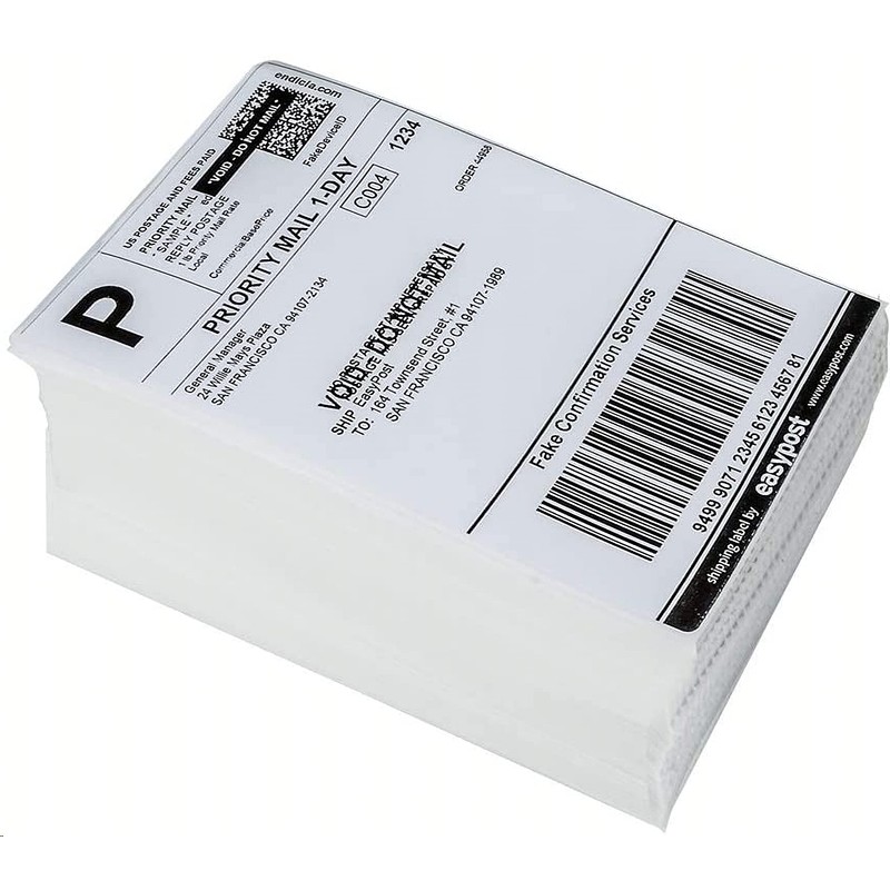 9527 Product Fanfold 4 x 6 Direct Thermal Labels White