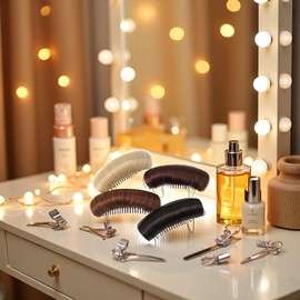 Gold Invisible Fluffy Hair Pad, Invisible False Bun Clip, Princess Styling Volume-Enhancing Pads, Lightweight Comfortable Thickening Hairpin Pads for Daily Use Hair Accessories