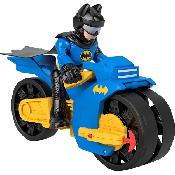 Imaginext DC Super Friends Batman Toys, XL Batcycle with Projectile Launcher & XL Batman Figure, Each 10 Inches, Ages 3+ Years