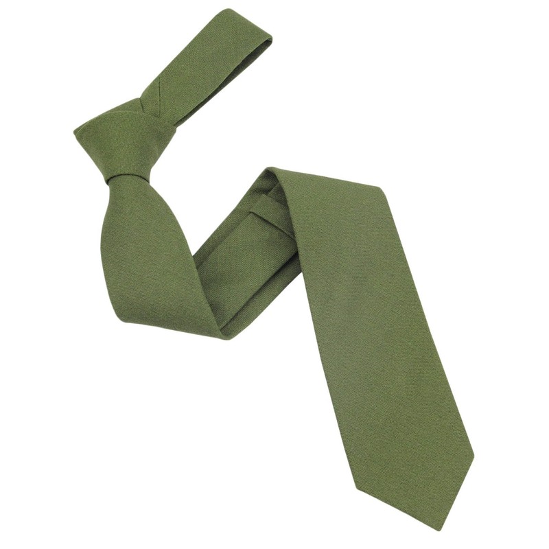 Mens Solid Linen Tie and Pocket Square Set - Slim