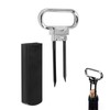 Wine Opener, Two-Prong Cork Puller with Sleek Case, Handheld Corkscrew