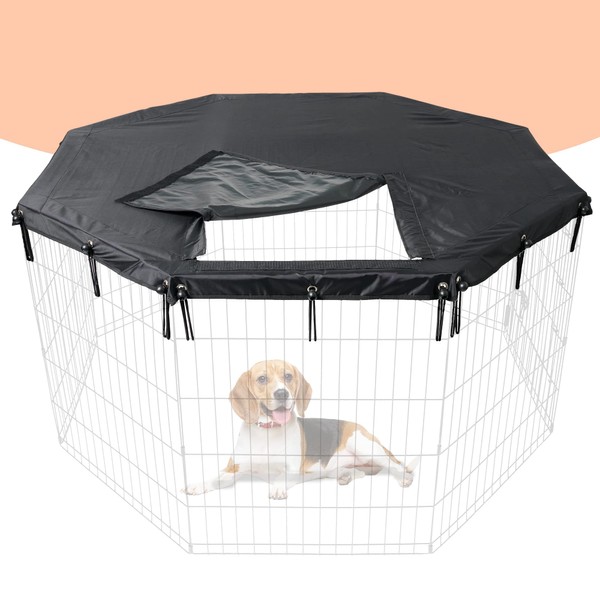 [Dog Pen Cover Only] for 24 Inch, 8 Panel Metal Dog Playpen | Dog Playpen Cover Only w/ Luggage-grade Fabric & Easy Access Door | Pet Playpen Cover