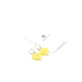 Amber Heart Earrings Cognac and Yellow Colours with 925 Sterling Silver Clasp | Baltic Amber 17 x 15 x 6 mm | Amber Jewellery, Amber Silver