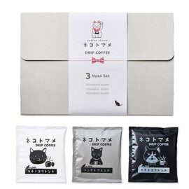 Cats and Beans Coffee for Cat Lovers, 3 Types Set, Just Feeling Drip Bag, 0.4 oz (10 g) x 3 Bags (3 Cups)