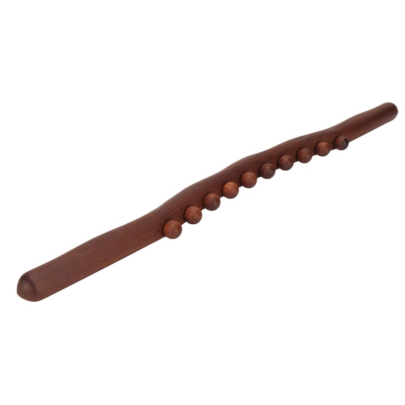 Wooden Scraping Stick Cellulite Removal Lymphatic Drainage 10 Beads Gua