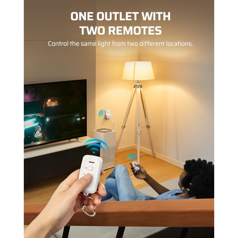 DEWENWILS Remote Control Outlet, Indoor Remote Outlet with 2 Remotes,