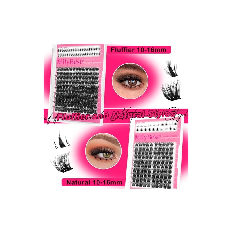 MilyBest Lash Clusters Kit 808Pcs Eyelash Clusters with Spikes and