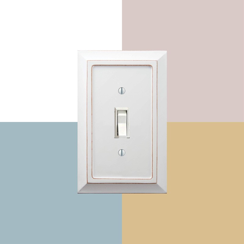 Amerelle Savannah Single Rocker Wood Wallplate in Distressed White